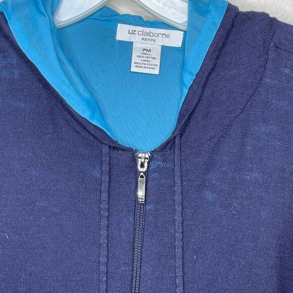 Liz Claiborne Petite Zip Jacket Blue - Picture 5 of 7